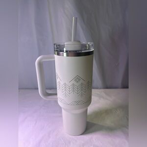 Stanley White Insulated Tumbler with Geometric Design